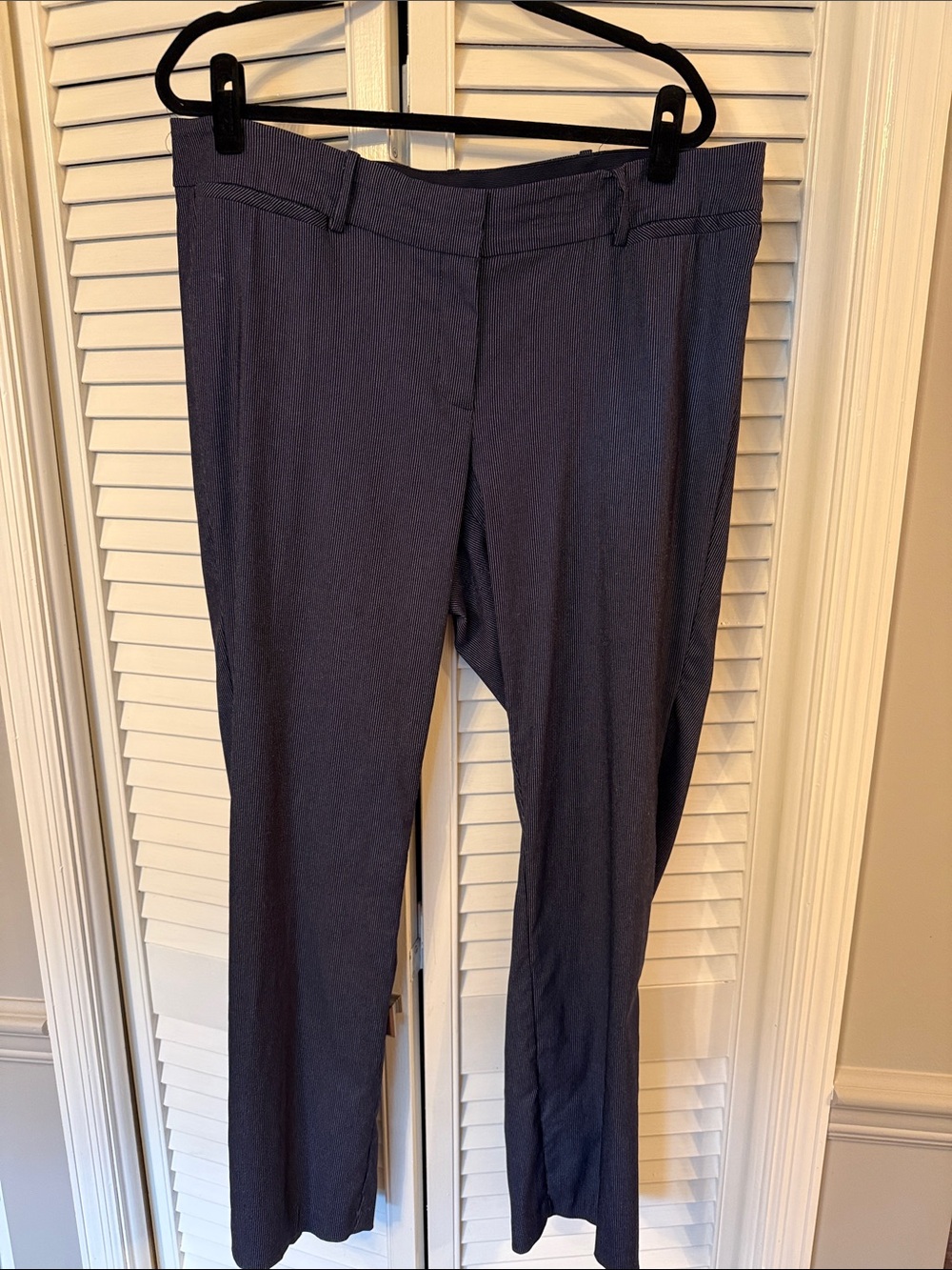 Lane Bryant Navy Straight-Leg Trousers